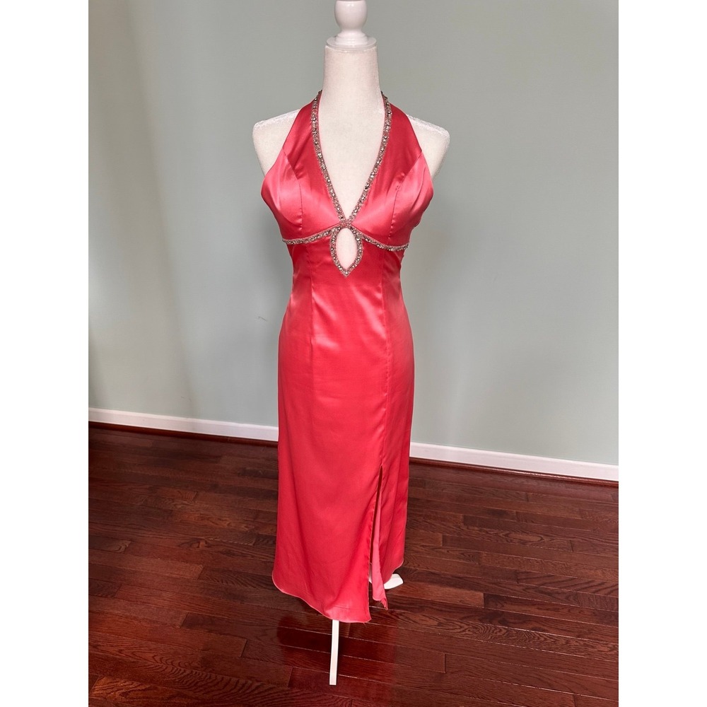 Cache Vintage One of A Kind Embellished Cutout Halter Gown Formal Prom Dress XXS